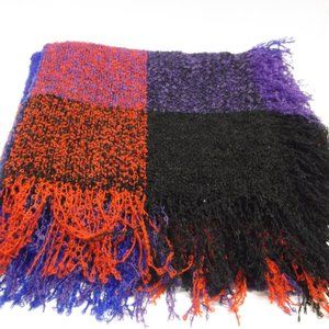 NWT Blue, Red 42" Square Boucle Scarf Gift